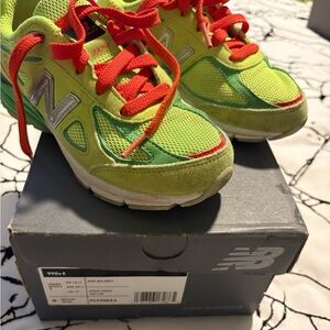 New Balance Lime Green and Red Athletic Shoes